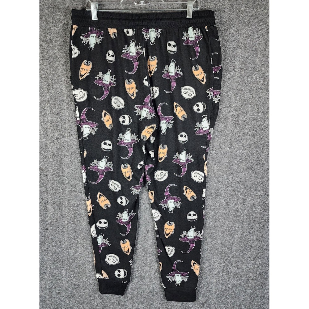 Disney Joggers Womens L Nightmare Before Christmas Black Jack Skellington EUC